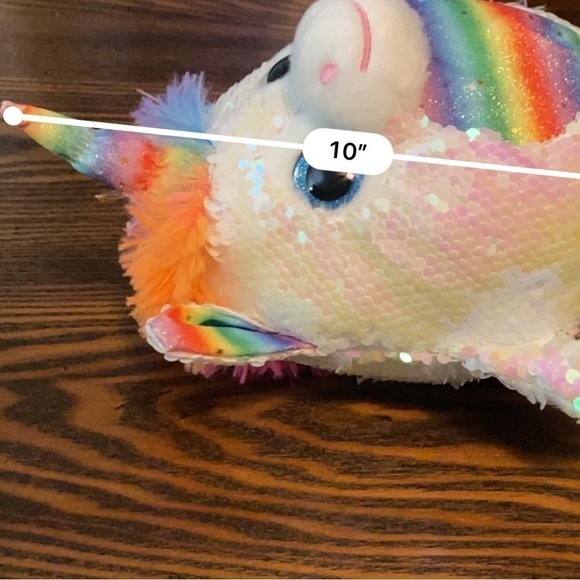 Fiesta white Sequin unicorn Rainbow Star Plush Toy NWT - Picture 16 of 16